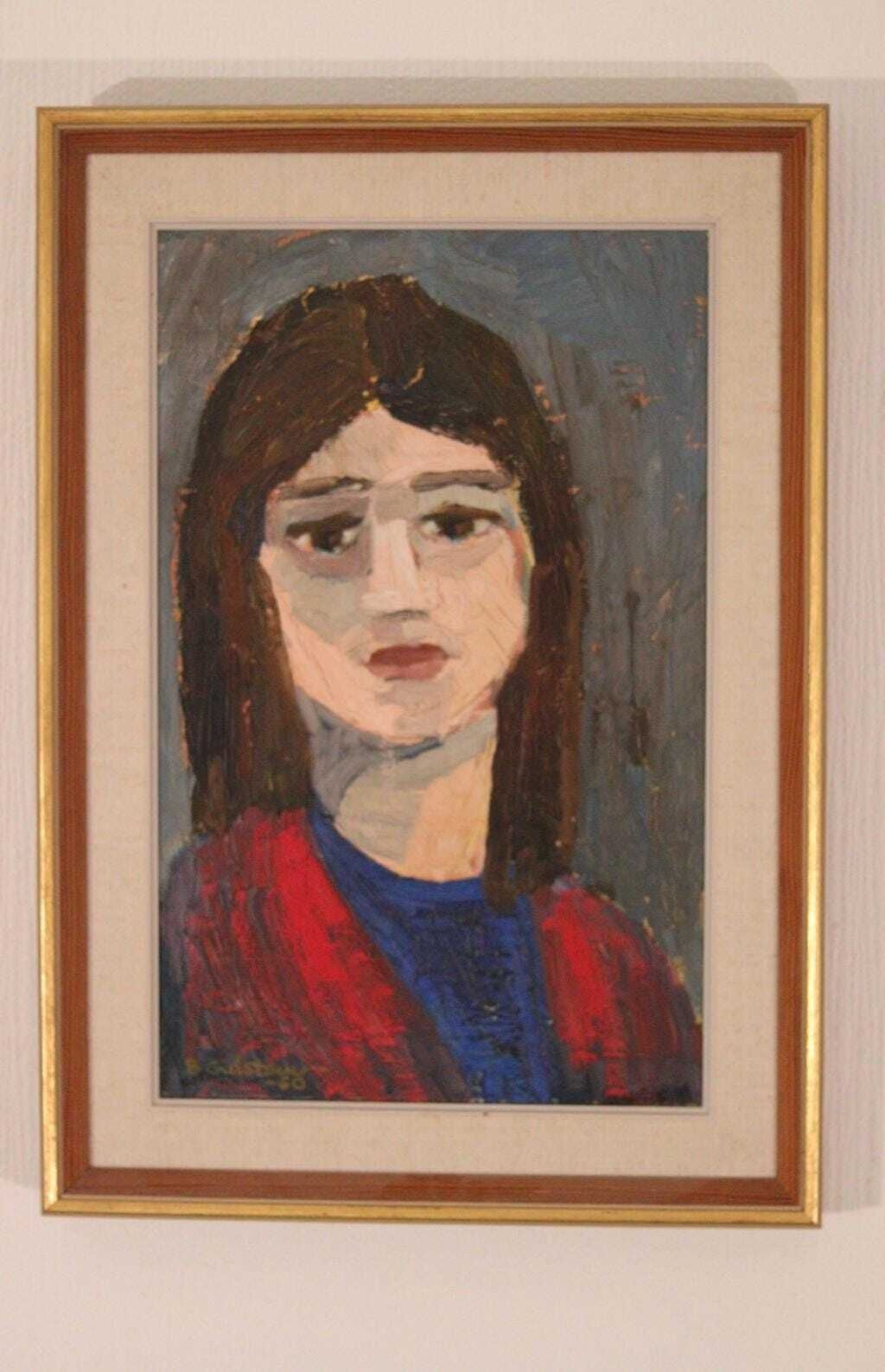 Original Swedish Oil On Canvas – “Gaze Beyond The Canvas” By Björn Gidstam – Signed & Framed – 54.5 × 38.5 Cm (21.5" × 15.2") photo buy
