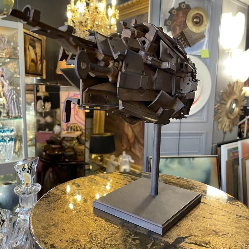 photo furniture Brutalistische Sculptuur 'Ship / Fish' In Staal Van Jacques Dufrane, 2000