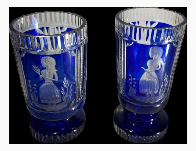 Boheems Kristallen Glazen, 1900, Set Van 2 photo furniture