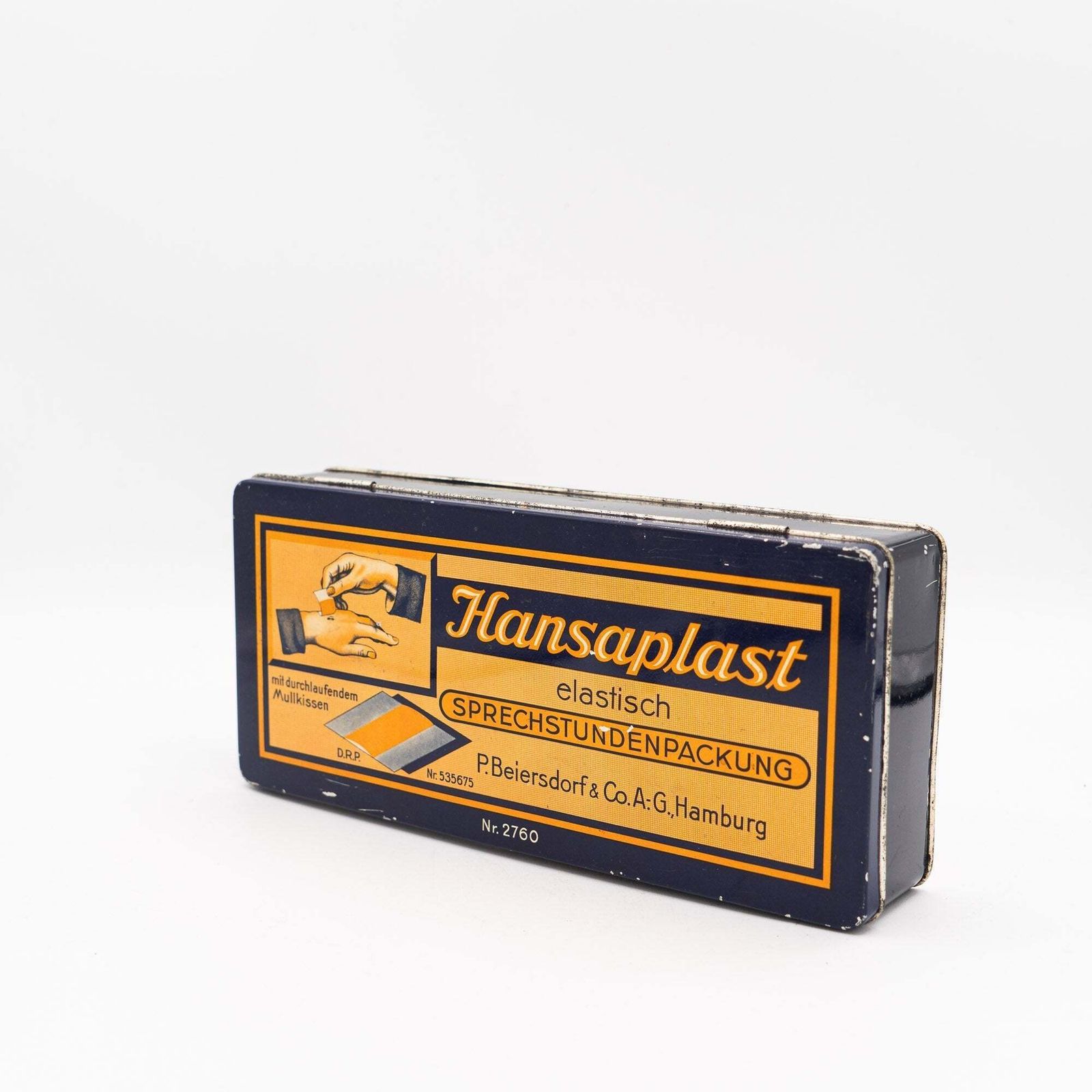 Hansaplast Advertising Tin (Doctor’s Office Pack) – Beiersdorf, Hamburg – C. 1950 photo furniture