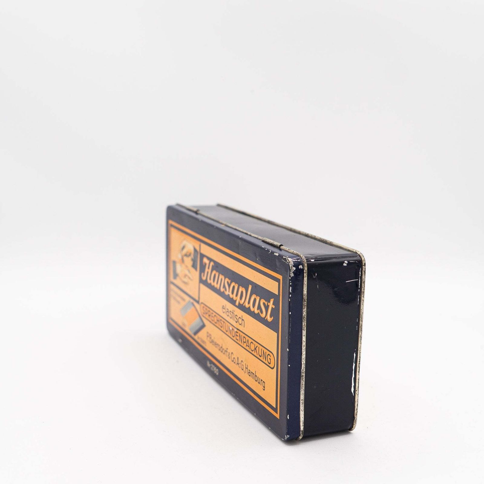 Hansaplast Advertising Tin (Doctor’s Office Pack) – Beiersdorf, Hamburg – C. 1950 photo for sale