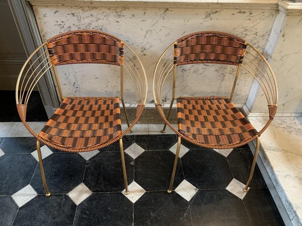 Vintage Italiaanse Scoubidou Fauteuils Voor Tuin Of Terras, Ca. Jaren 1950, Set Van 6 photo furniture