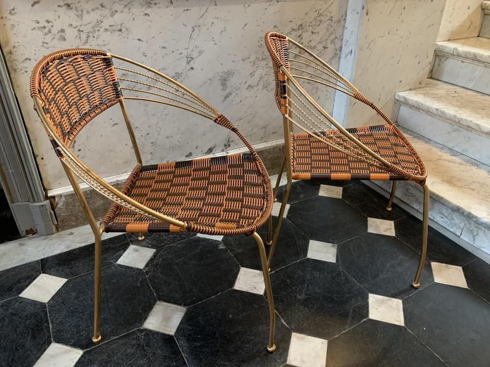 photo buy Vintage Italiaanse Scoubidou Fauteuils Voor Tuin Of Terras, Ca. Jaren 1950, Set Van 6