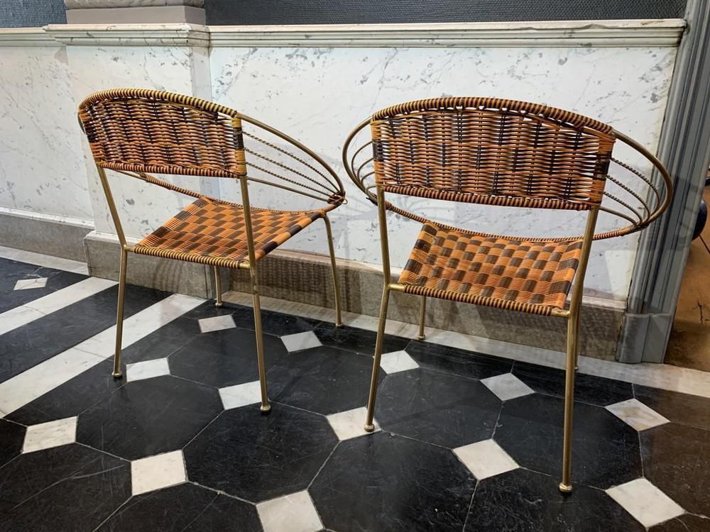 photo vintage Vintage Italiaanse Scoubidou Fauteuils Voor Tuin Of Terras, Ca. Jaren 1950, Set Van 6