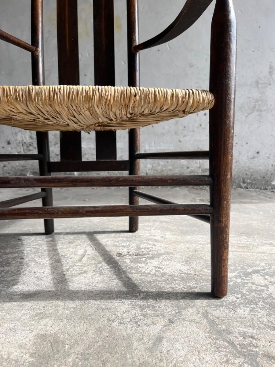 photo furniture Vintage Arts And Crafts Chair With Rush Seat