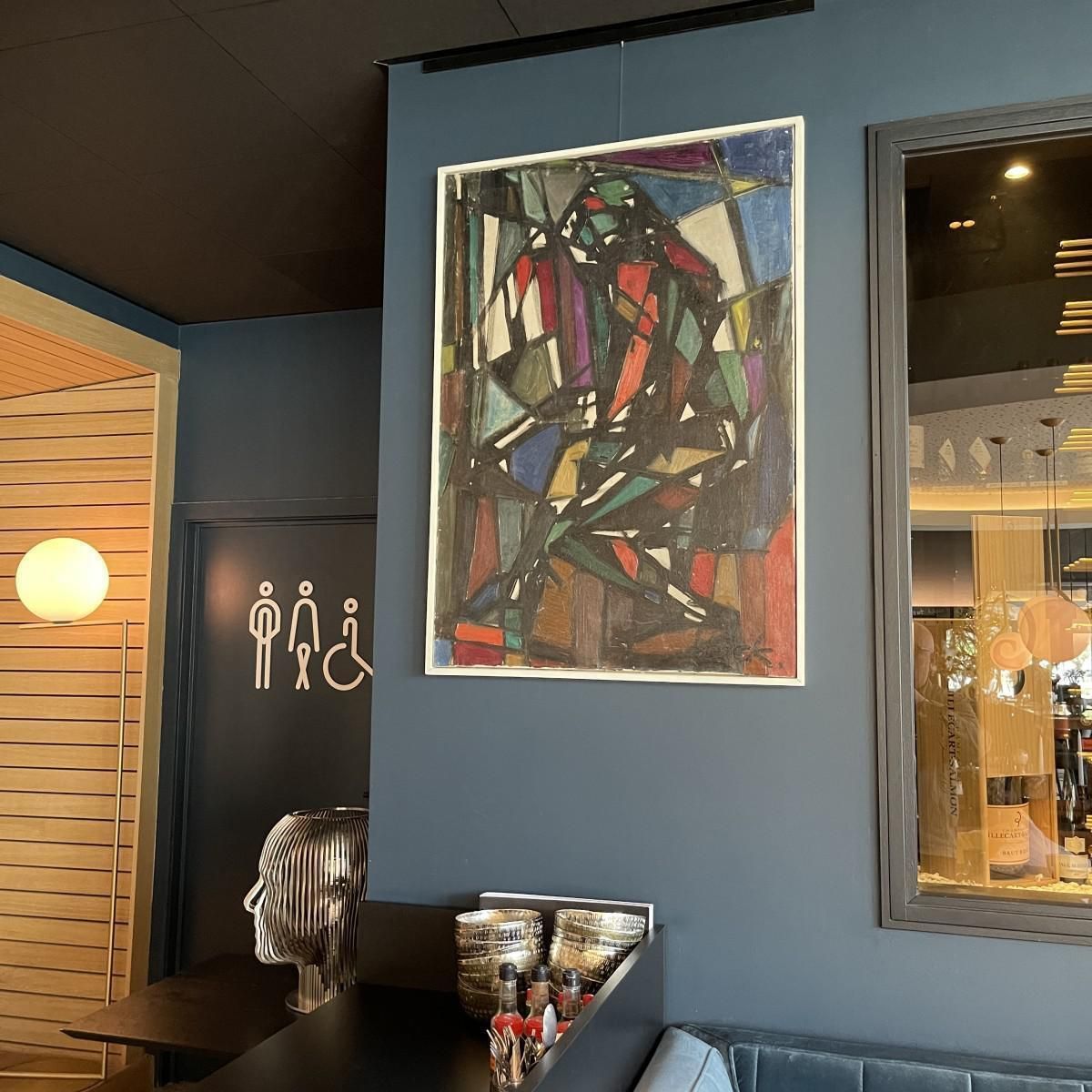 photo vintage Ferdinand Vonck, Abstract Composition, Oil On Canvas, 1950s