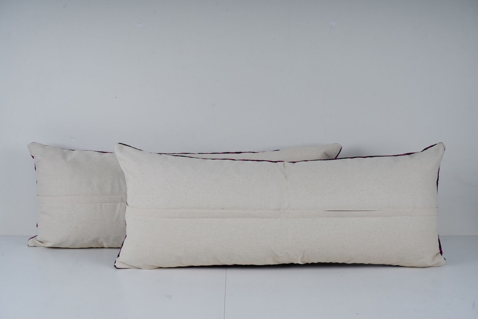 Handmade Turkish Rug Pillow Covers: Vintage Checkered Lumbar Cushions (Set Of Two) photo Textiles
