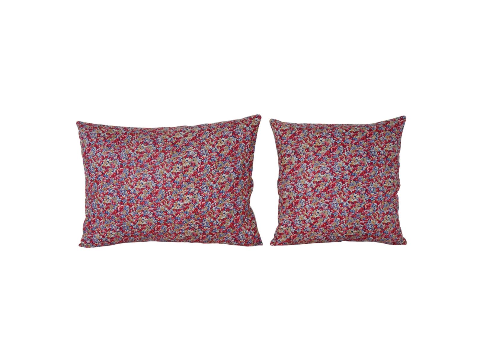 Uzbek Roller Printed Cushion Cover Set, Vintage Red And Purple Pillows For Home Decoration