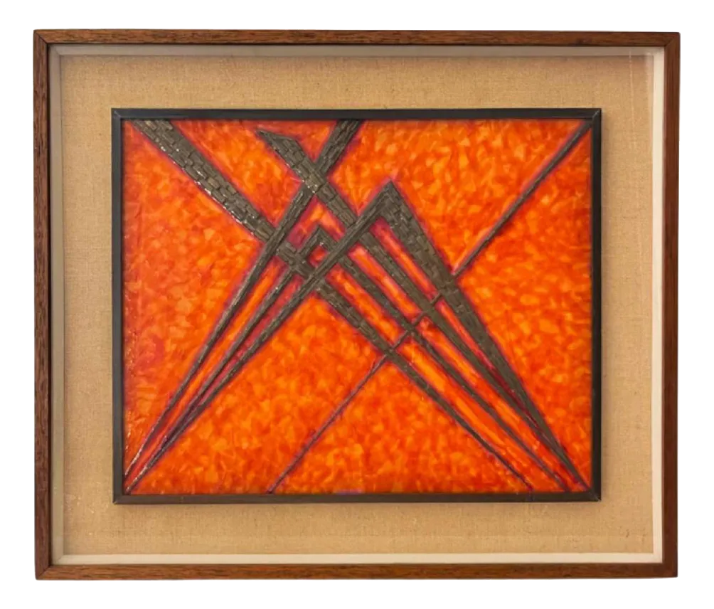 Antonio Secci, Brutalistische Abstracte Compositie, Mixed Media Op Paneel, 1969