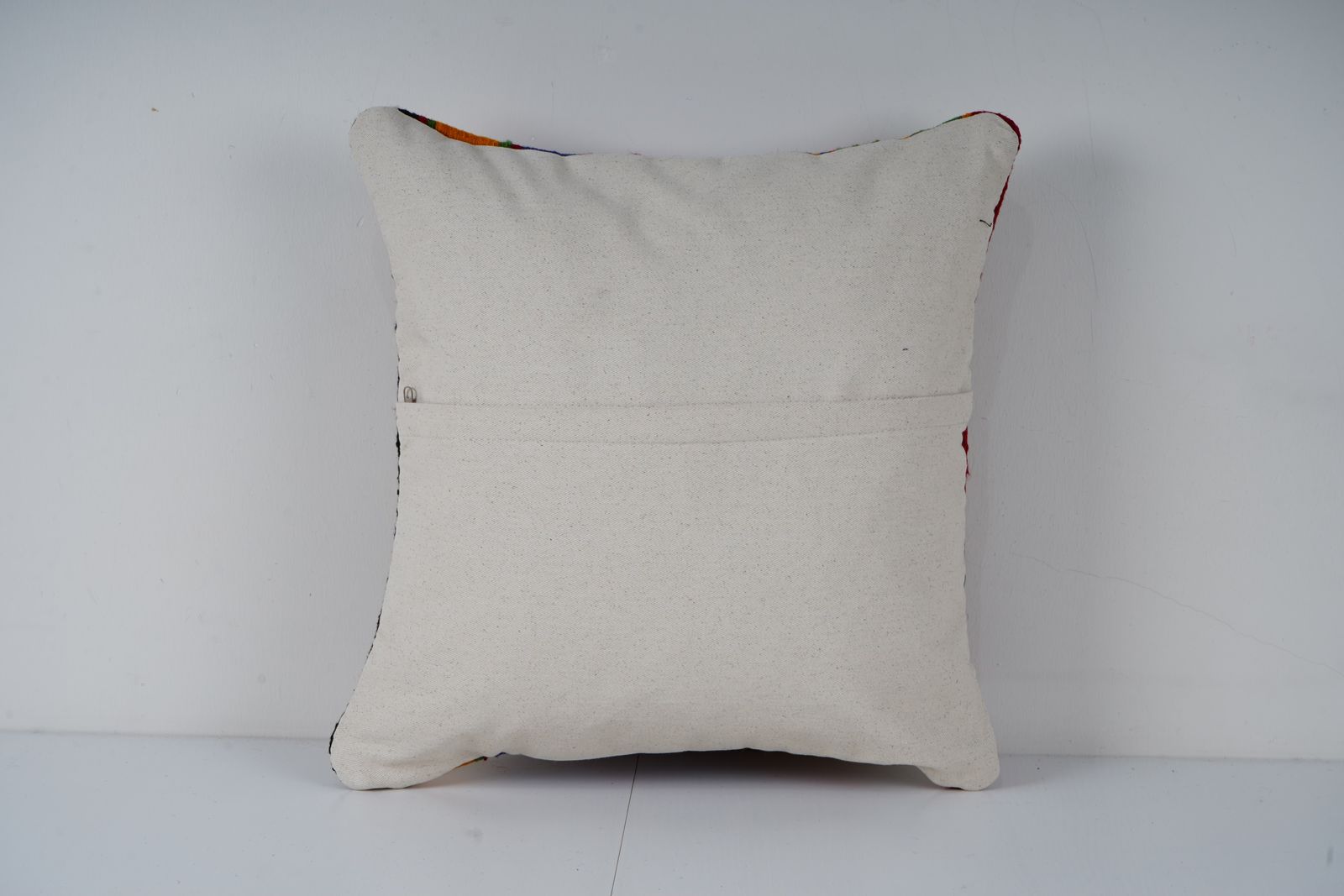 Handmade Vintage Kilim Pillow Cover: Striped Wool Tribal Cushion photo for sale