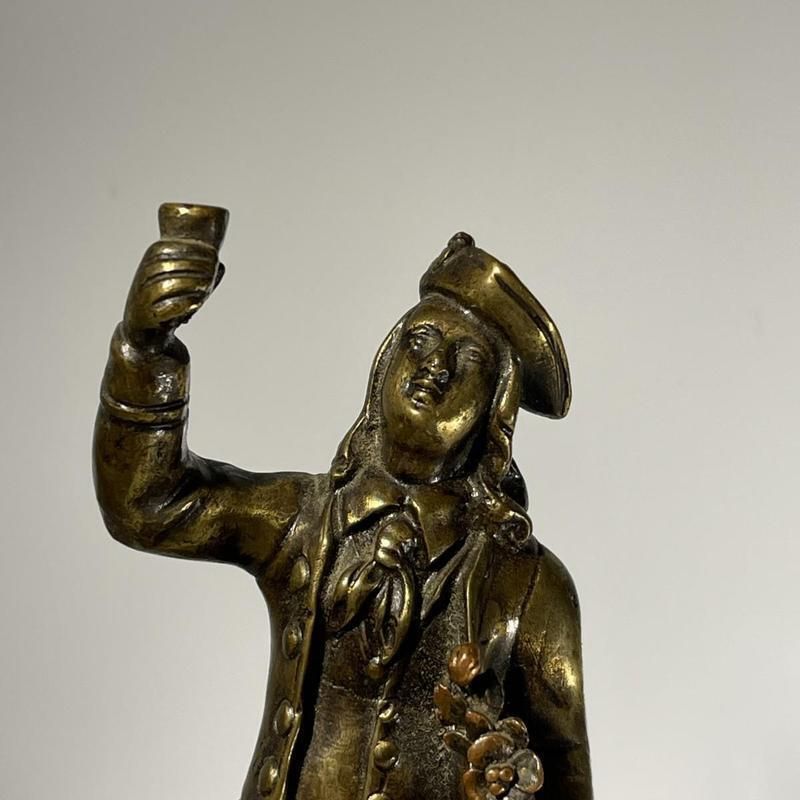 Desk Bell Figurine In Bronze With Acorn Shaped Chimes, 19th Century photo Home Decor