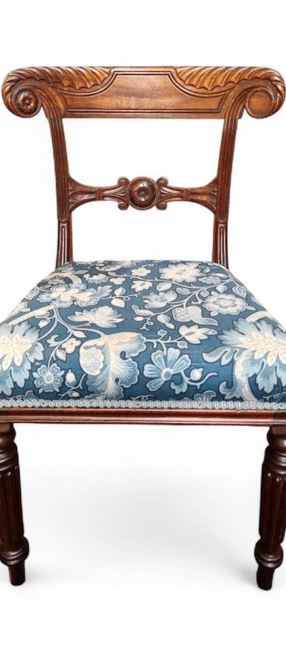 photo furniture Antique Regency Mahogany Carved Bar Back Chair / C.1820 / Free Delivery