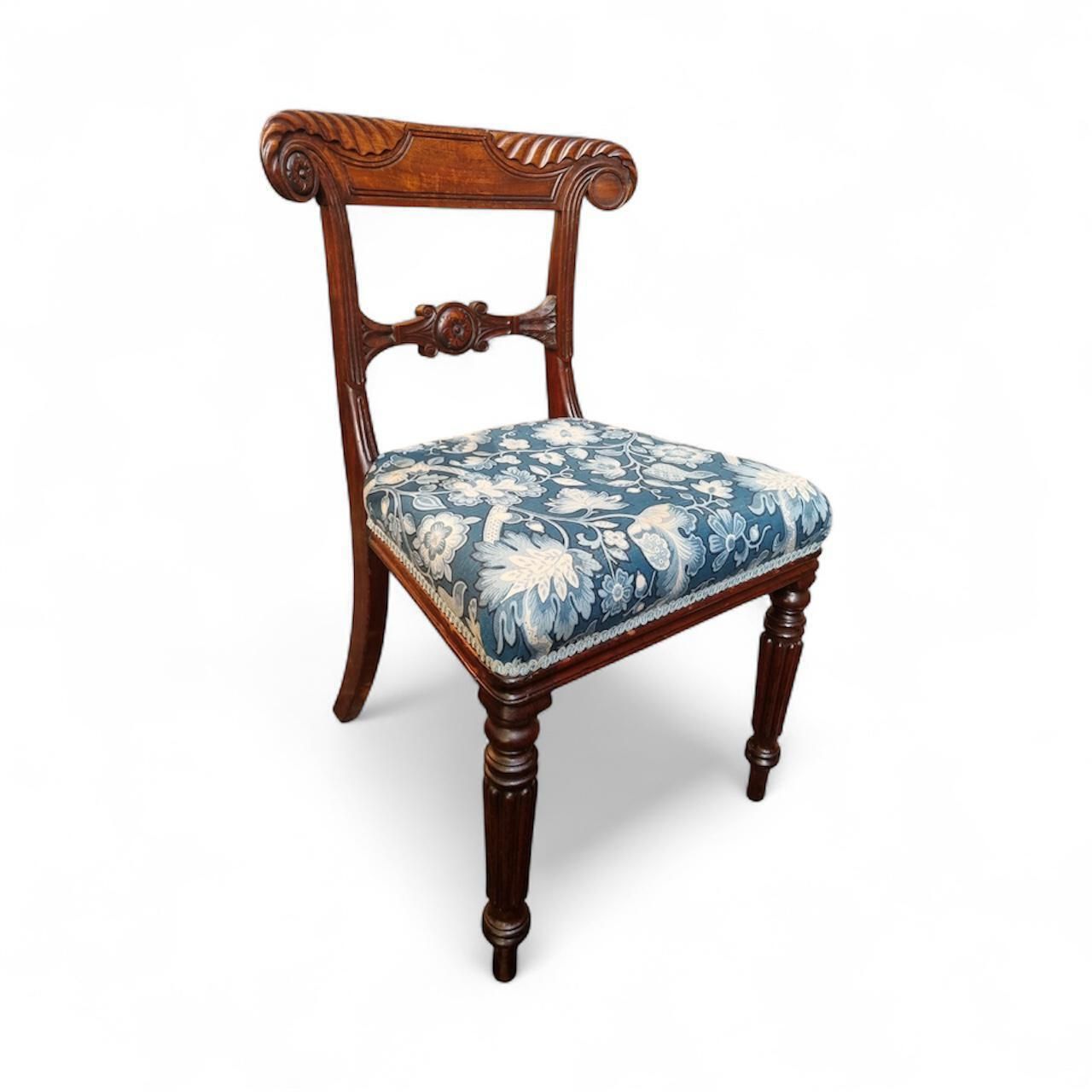 photo for sale Antique Regency Mahogany Carved Bar Back Chair / C.1820 / Free Delivery