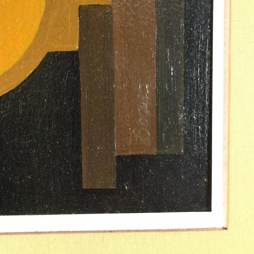 Kunst Jean Boquet, Geometrische Abstractie, Olieverf Op Paneel, Jaren 1940 photo