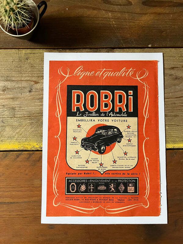 Vintage Original Robri Car Accessories Advertisement 1950's