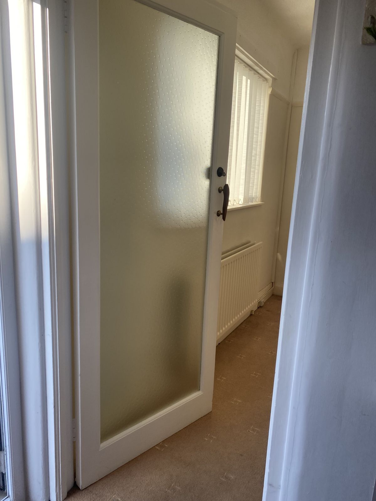 Interior/Exterior Glass Door. 1960’s Excellent Condition. With Original Key.