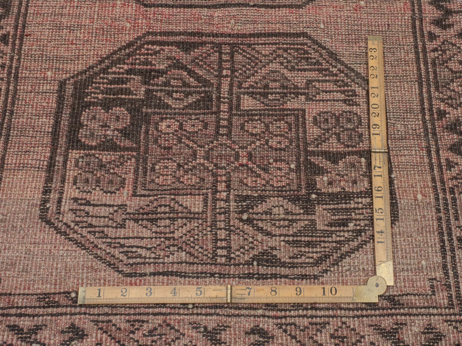 Antique Afghan Aqcha Wool Rug, Dated 1347 Ah (Circa 1928) – Soft Faded Patina, 3'11' X 2'11" photo vinterior
