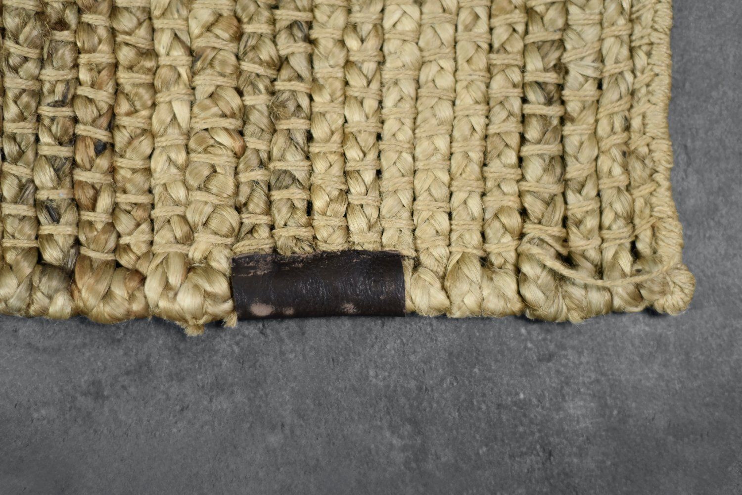 photo for sale Vintage Indian Natural Brown Flatwoven Jute Rug, 1970s
