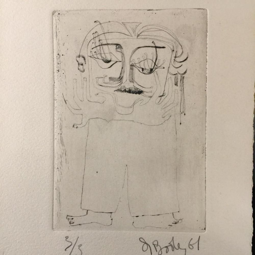 Anne Body, When We Lost Our Head, Engraving On Paper, 1960s photo vinterior