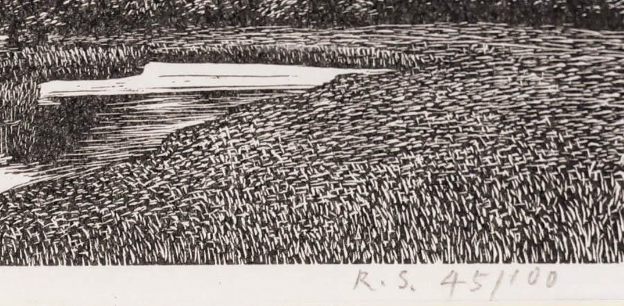 Reynolds Stone (1909 1979) Fine 20th Century Wood Engraving, The River Ebble photo vinterior