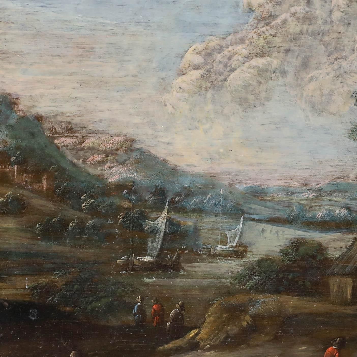 Attrib. Marc Baets Framed Early 18th Century Oil, Life On The Lakeside photo Art
