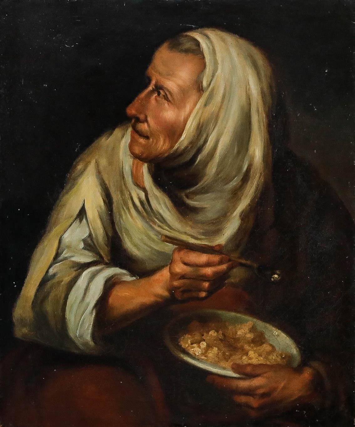 After Bartolome Esteban Murillo (1618 1682) Oil, Urchin Mocking An Old Woman photo furniture