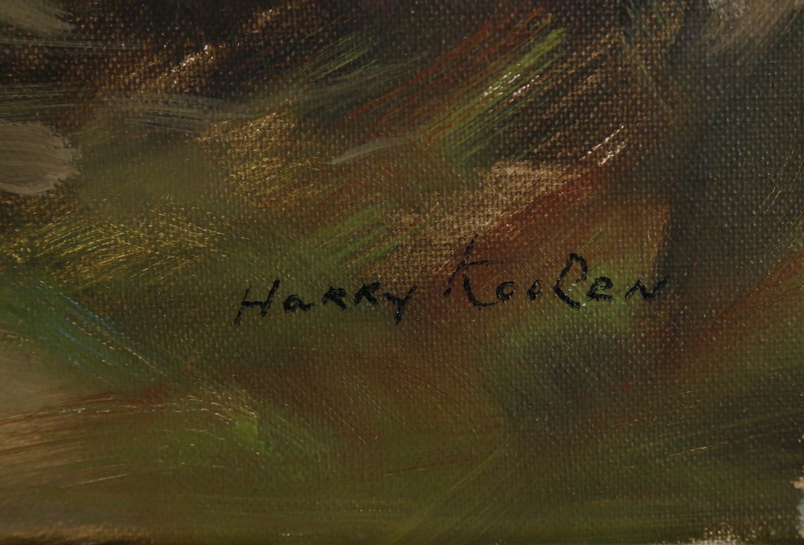 Harry Kooren Early 20th Century Oil, Figure In A Farmyard photo vintage