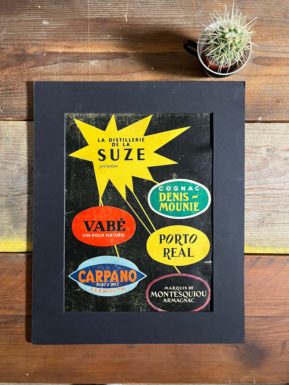 Vintage Original Advertising Print   Carpano, Suze, France, 1950's