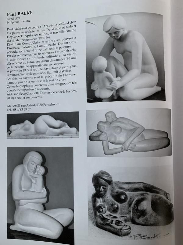 photo furniture Paul Baeke, Modernist Art Deco Maternity Woman & Child, 1958, Concrete