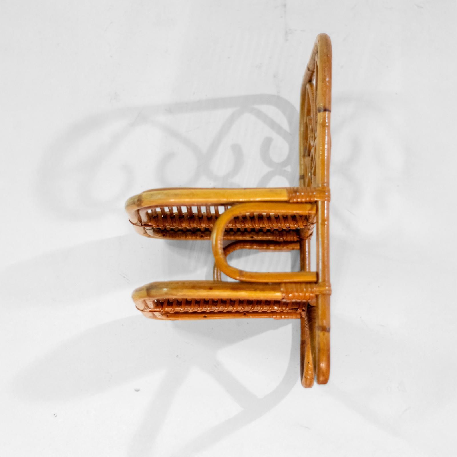 Mid Century Italian Small Bamboo And Rattan Bookcase, 1960s photo furniture