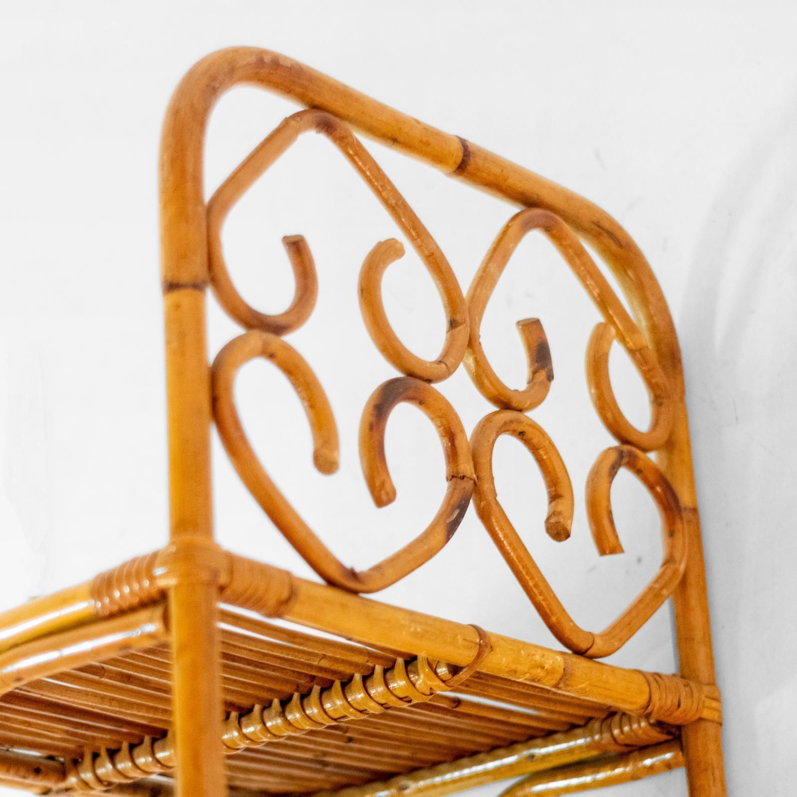 Mid Century Italian Small Bamboo And Rattan Bookcase, 1960s photo 500.0