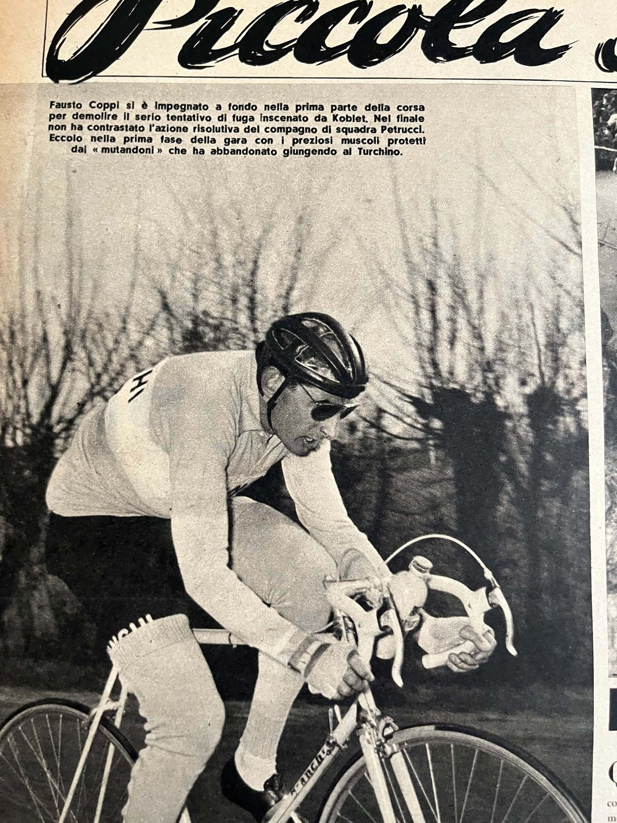 Vintage Cycling Print   1953 Milan San Remo Fausto Coppi photo furniture