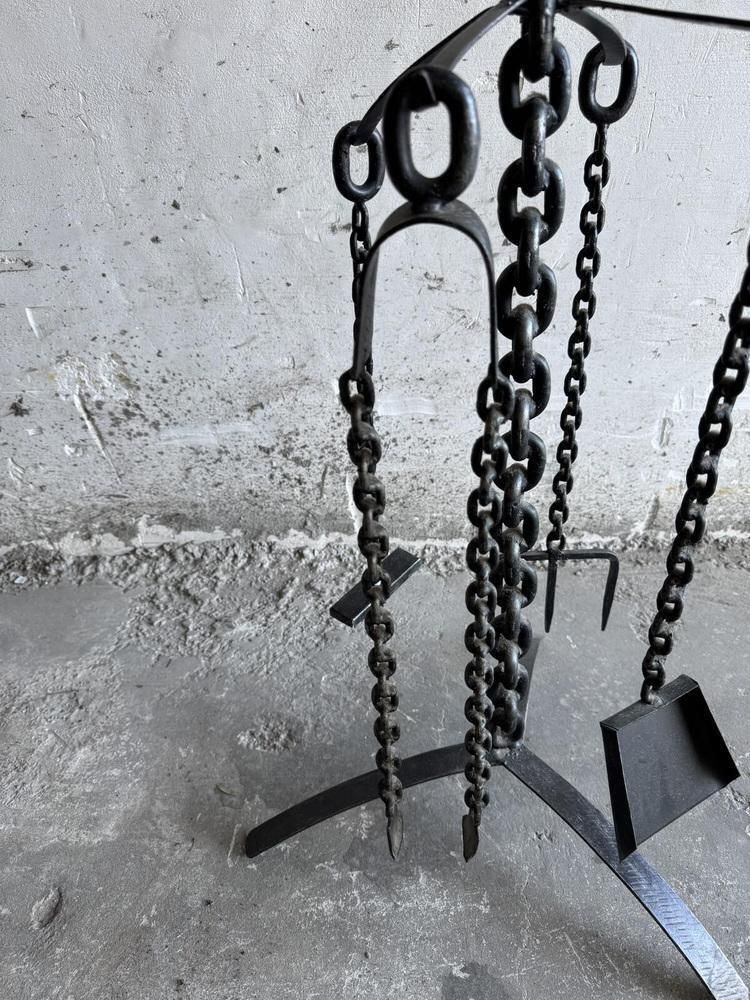 Fireplace Set In Cast Iron, Set Of 5 photo for sale