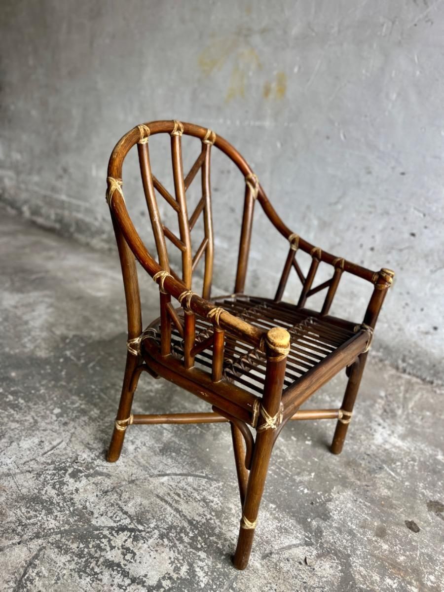 702.0 Vintage Rattan Armchair From Mcgurie, 1970s photo