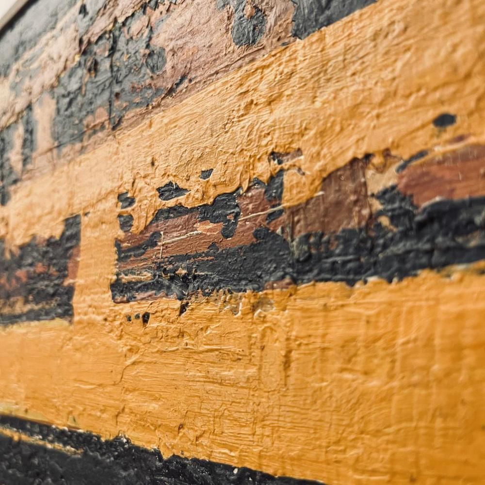 Serge Detriaux, Abstract Orange And Black Composition, Oil On Panel, 1998 photo 889.0