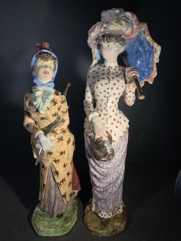 Impressionistische Aardewerken Vrouwensculpturen Van Cacciapuoti Fratelli, 1881 – Set Van 2 photo furniture