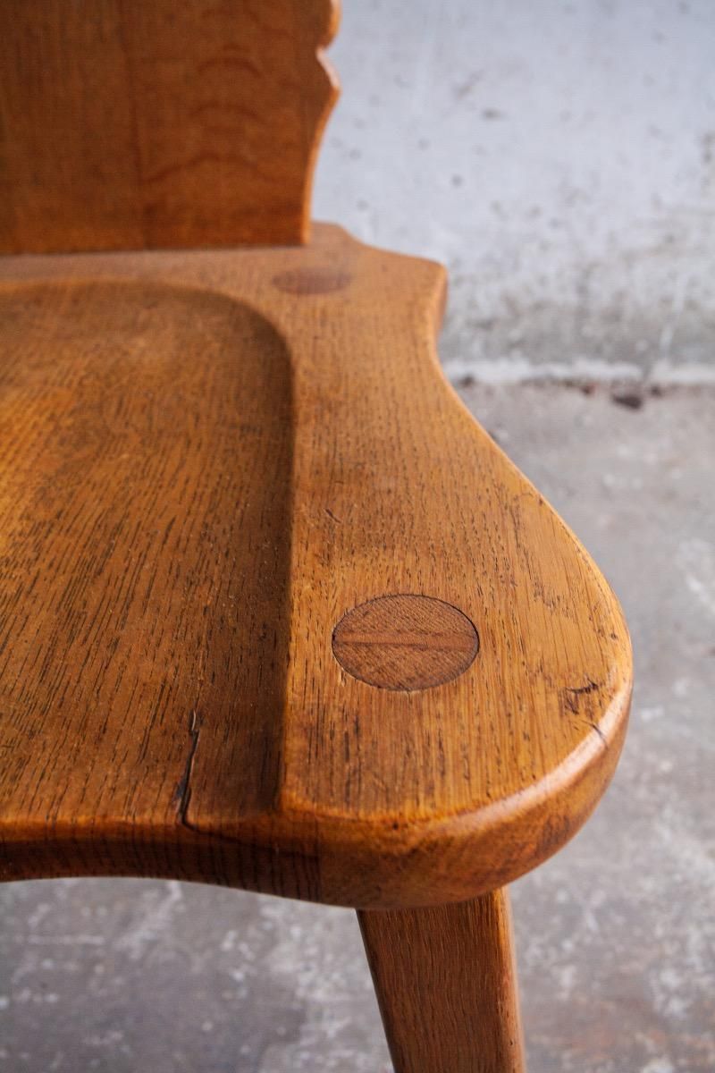 Brutalist Oak Wooden Chairs, Set Of 2 photo vinterior