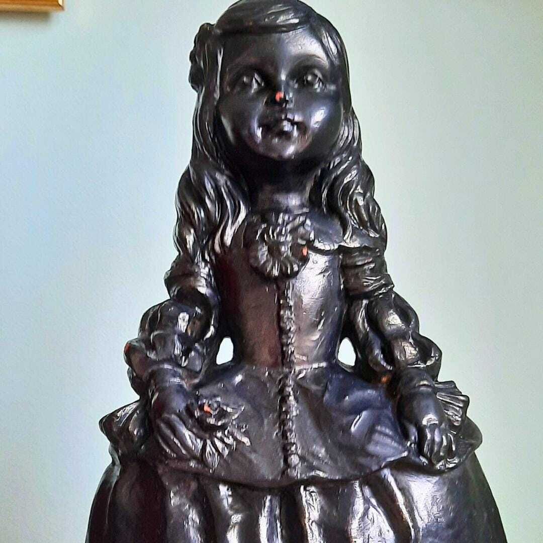 Urregui Cold Painted Terracotta Sculpture Of Princess Margarita From Painting Las Meninas De Velazquez. photo furniture