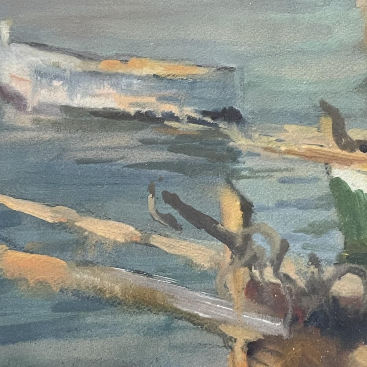 Jules Van De Leene, Stranded Boats, Gouache, Jaren 1920 photo vintage