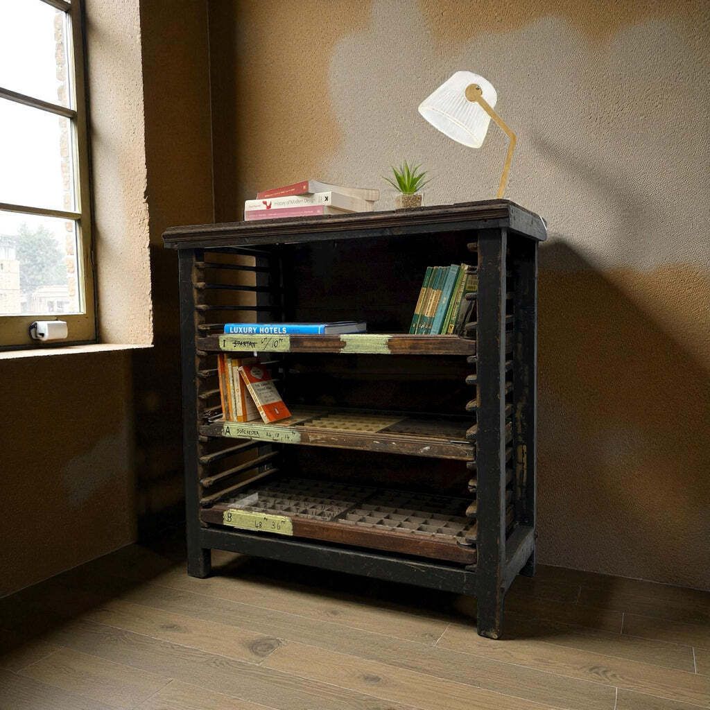 Bookcase Print Rack Antique, Mid 20th Century photo furniture