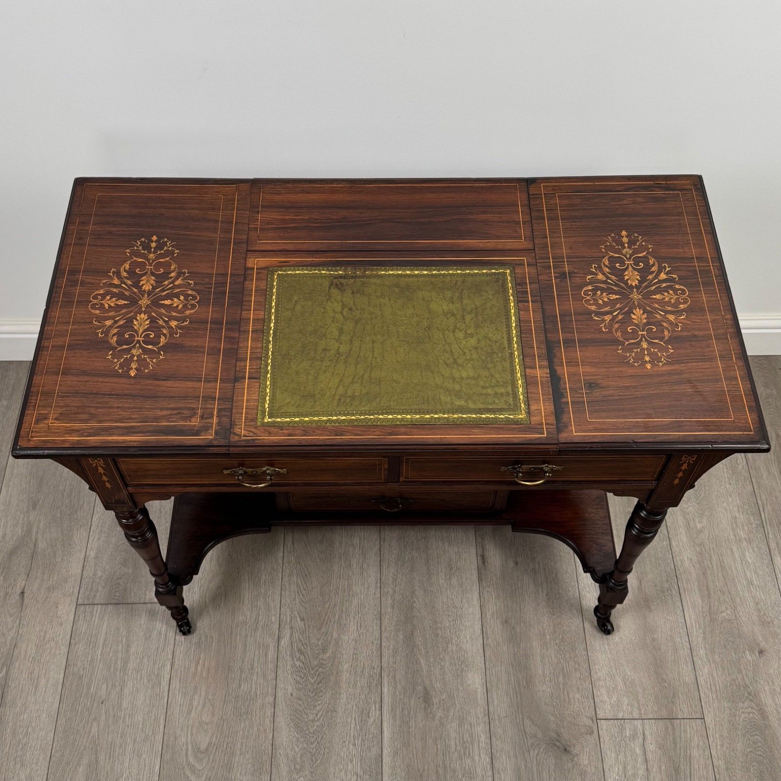 photo for sale Antique 19th Century Fine Quality Inlaid Desk In Rosewood