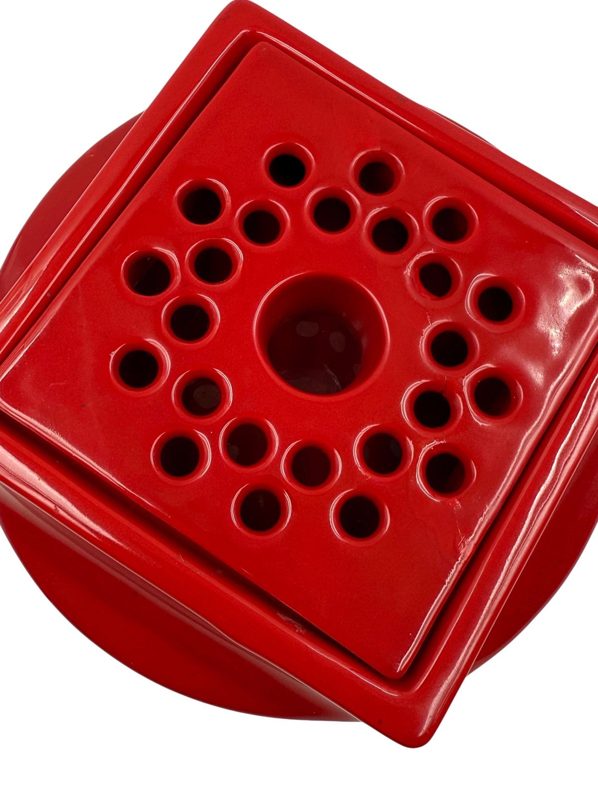 photo vinterior Space Age Red Ceramic Ashtray, Studio Opi, Gabbianelli Italy Ca. 1970