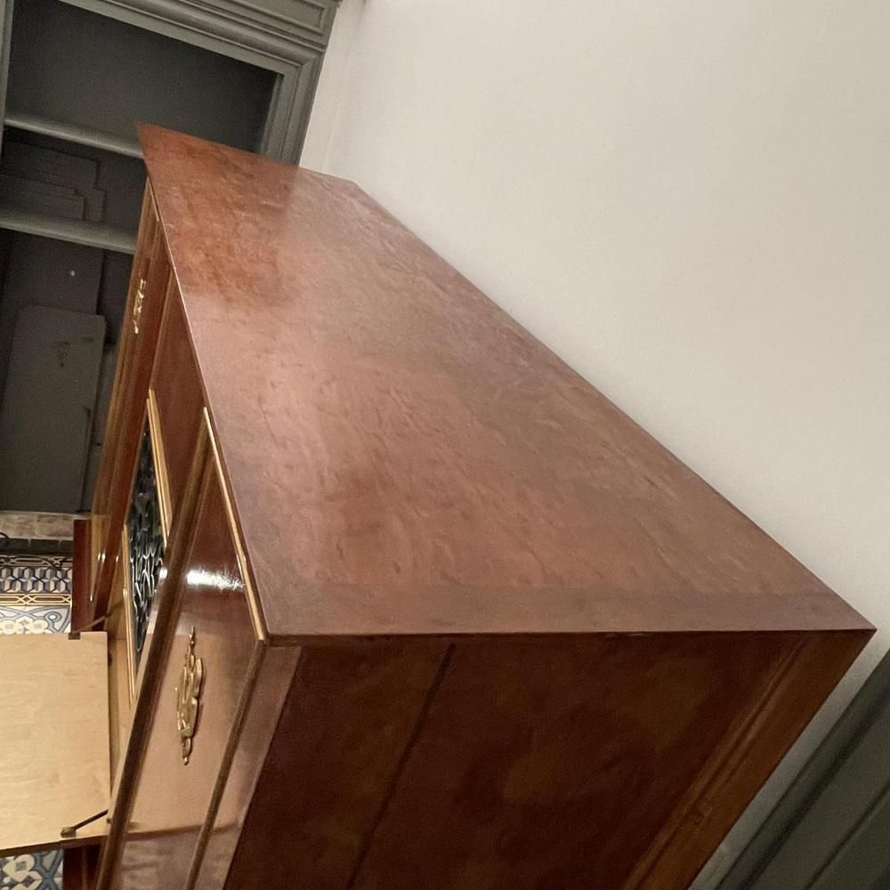 2877.0 Art Deco Dresser Or Bar In Veneers, Bronze And Ironwork, 1930s 1940s photo