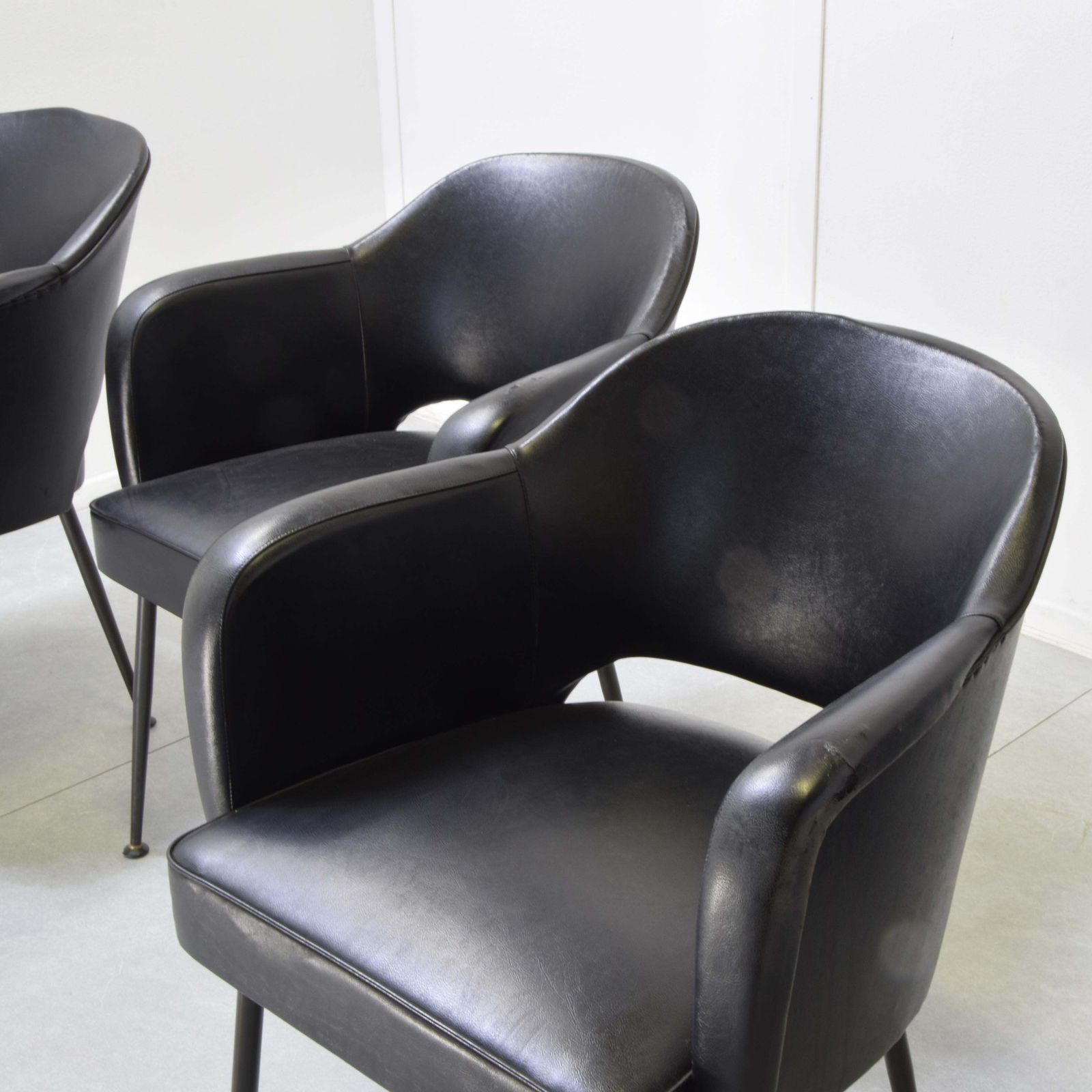 photo for sale Eero Saarinen In The Manner Armchairs In Sky 1960s.