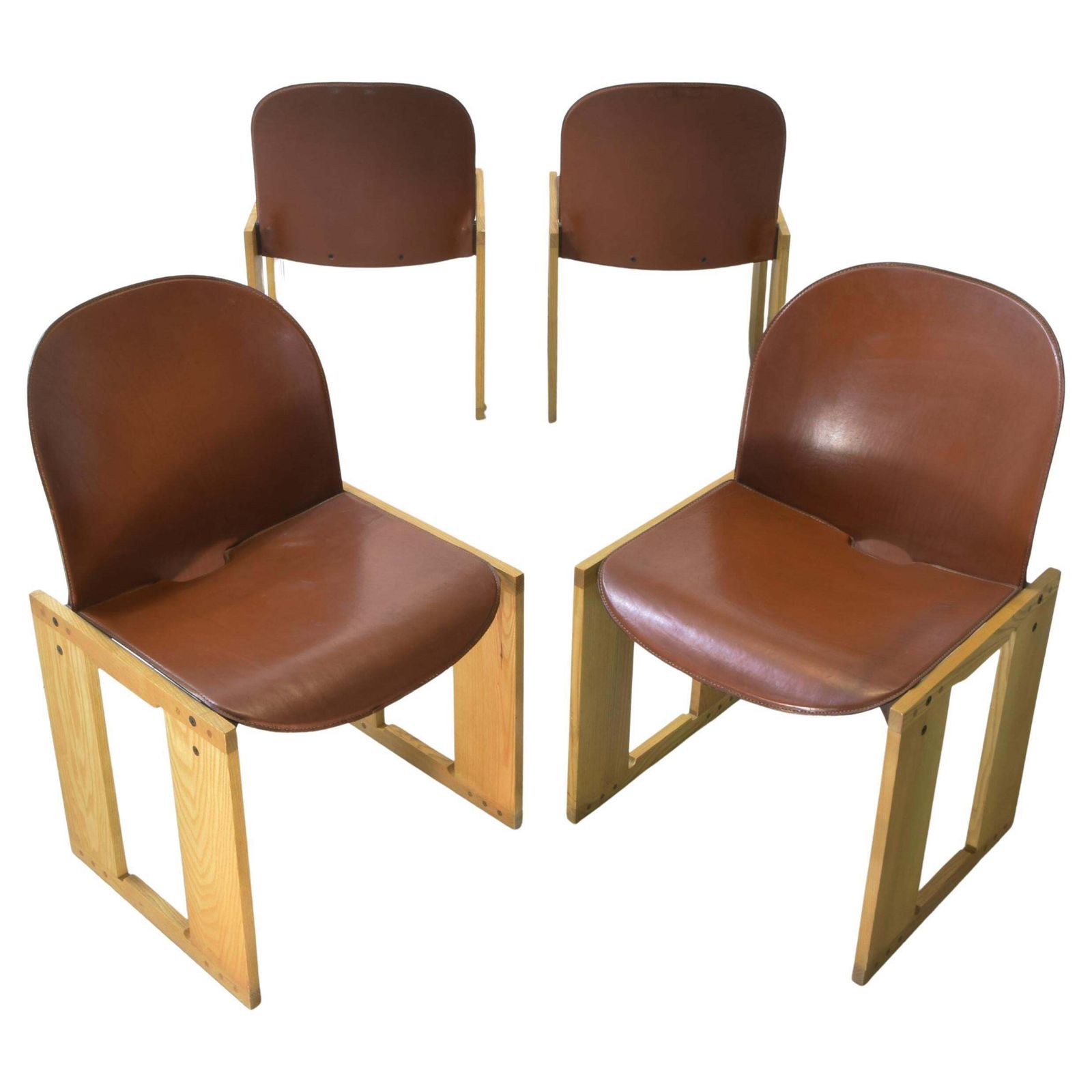 Afra Tobia Scarpa Dialogo Set Of Four Dialogo Chairs 1970s.