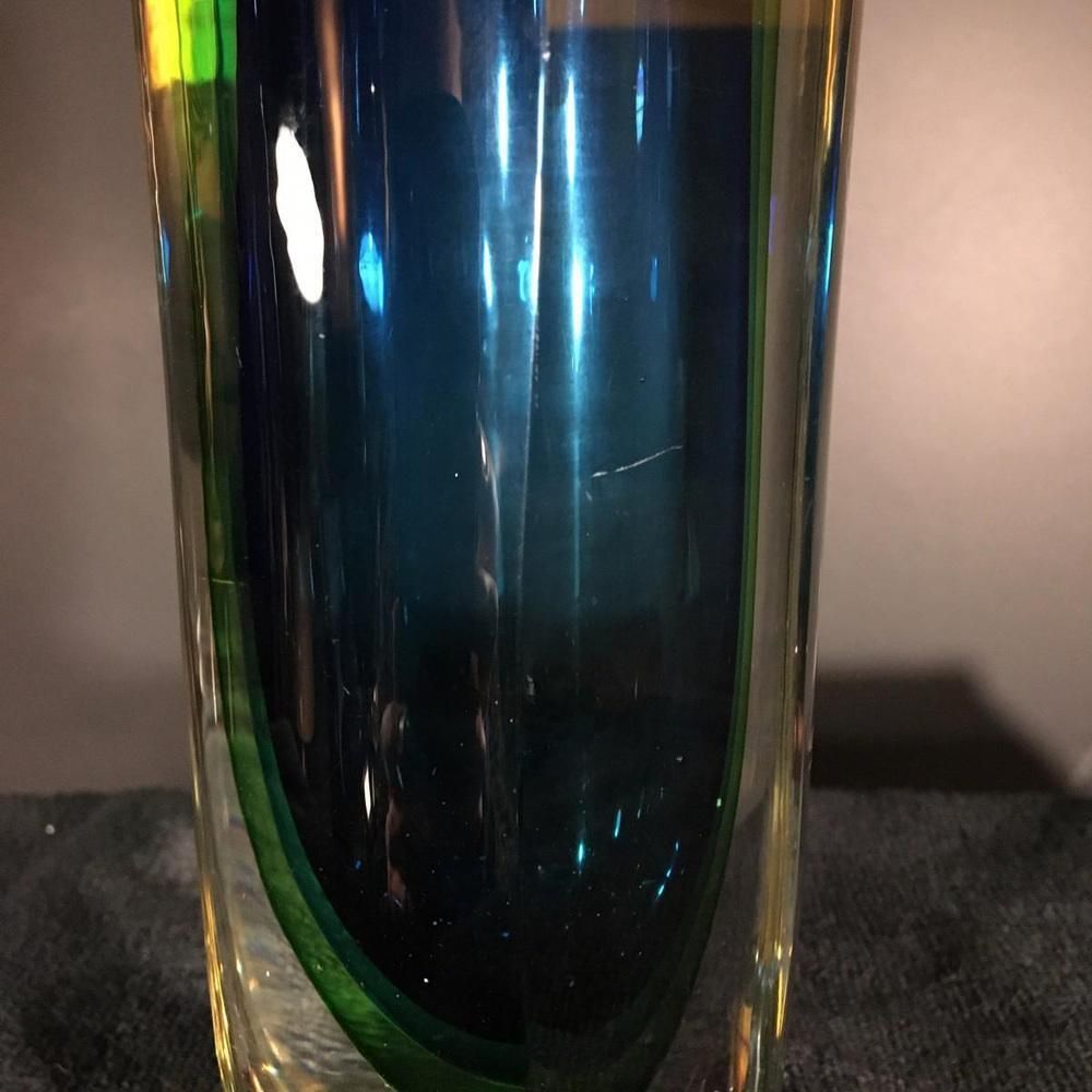 Blauw En Groen Sommerso Murano Glazen Vaas Van Flavio Poli Voor Murano, Ca. Jaren 1960 photo buy