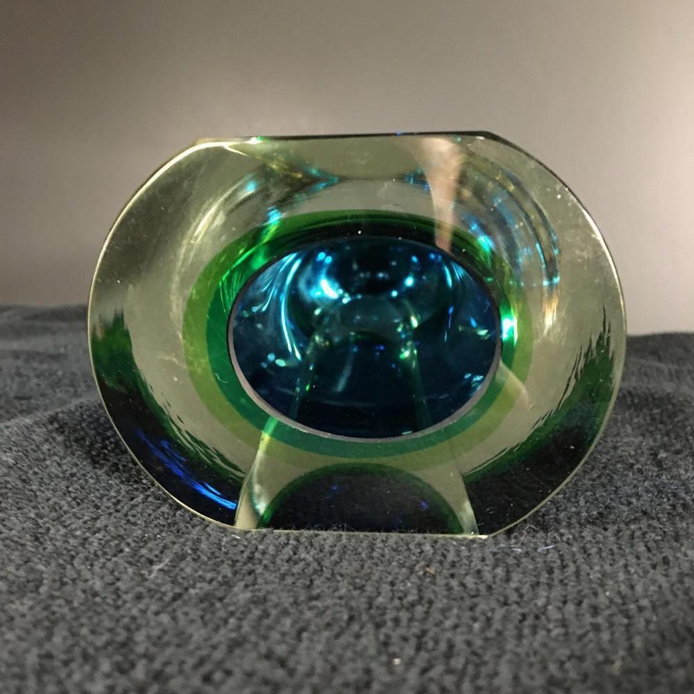 photo furniture Blauw En Groen Sommerso Murano Glazen Vaas Van Flavio Poli Voor Murano, Ca. Jaren 1960