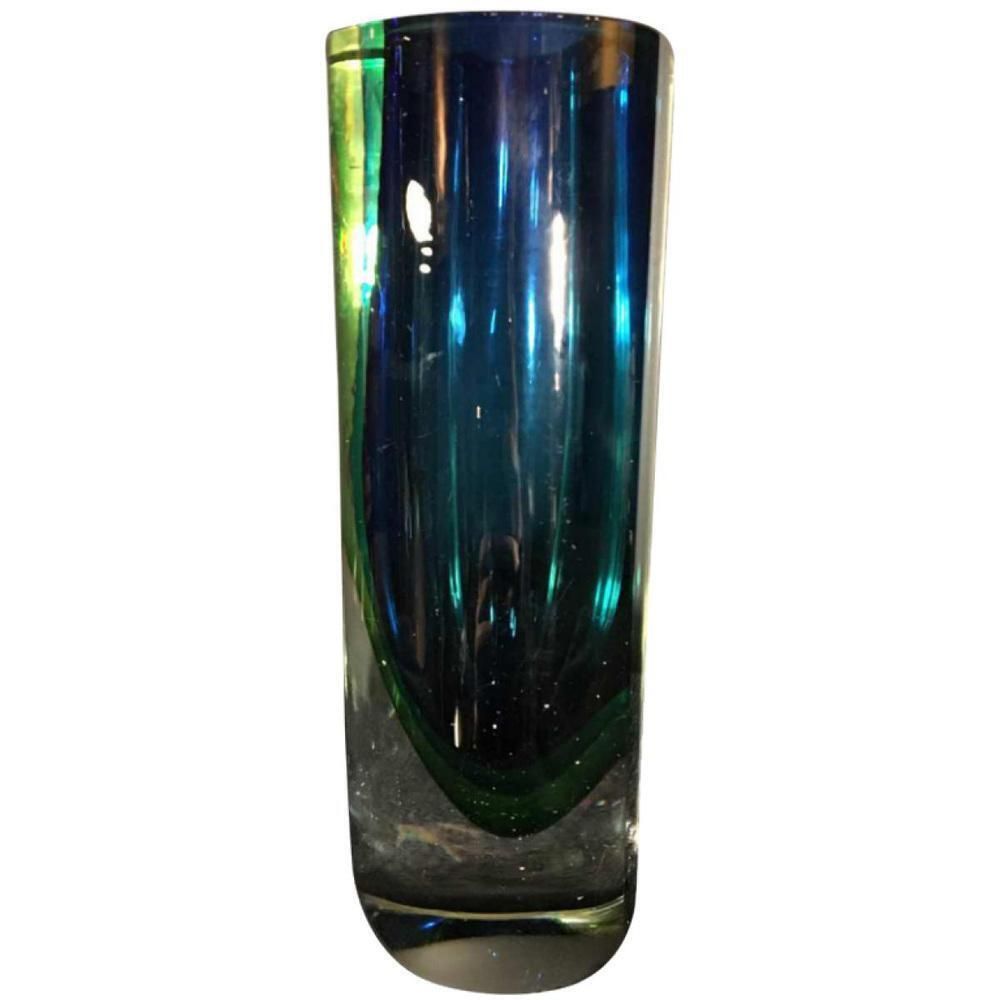 Home Decor Blue And Green Sommerso Murano Glass Vase By Flavio Poli For Murano 1960s photo
