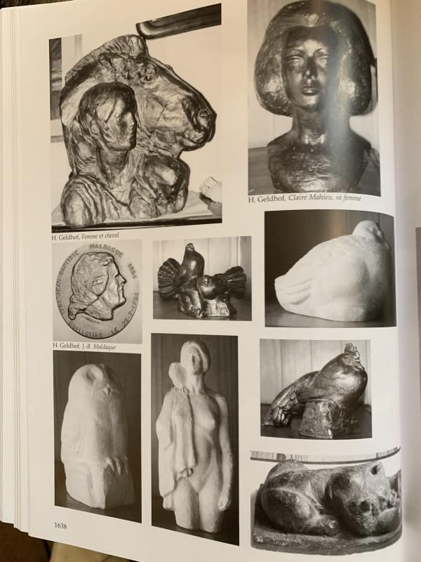 photo vinterior Owls Animal Sculpture In Stone By Herbert Geldhof, 1960s