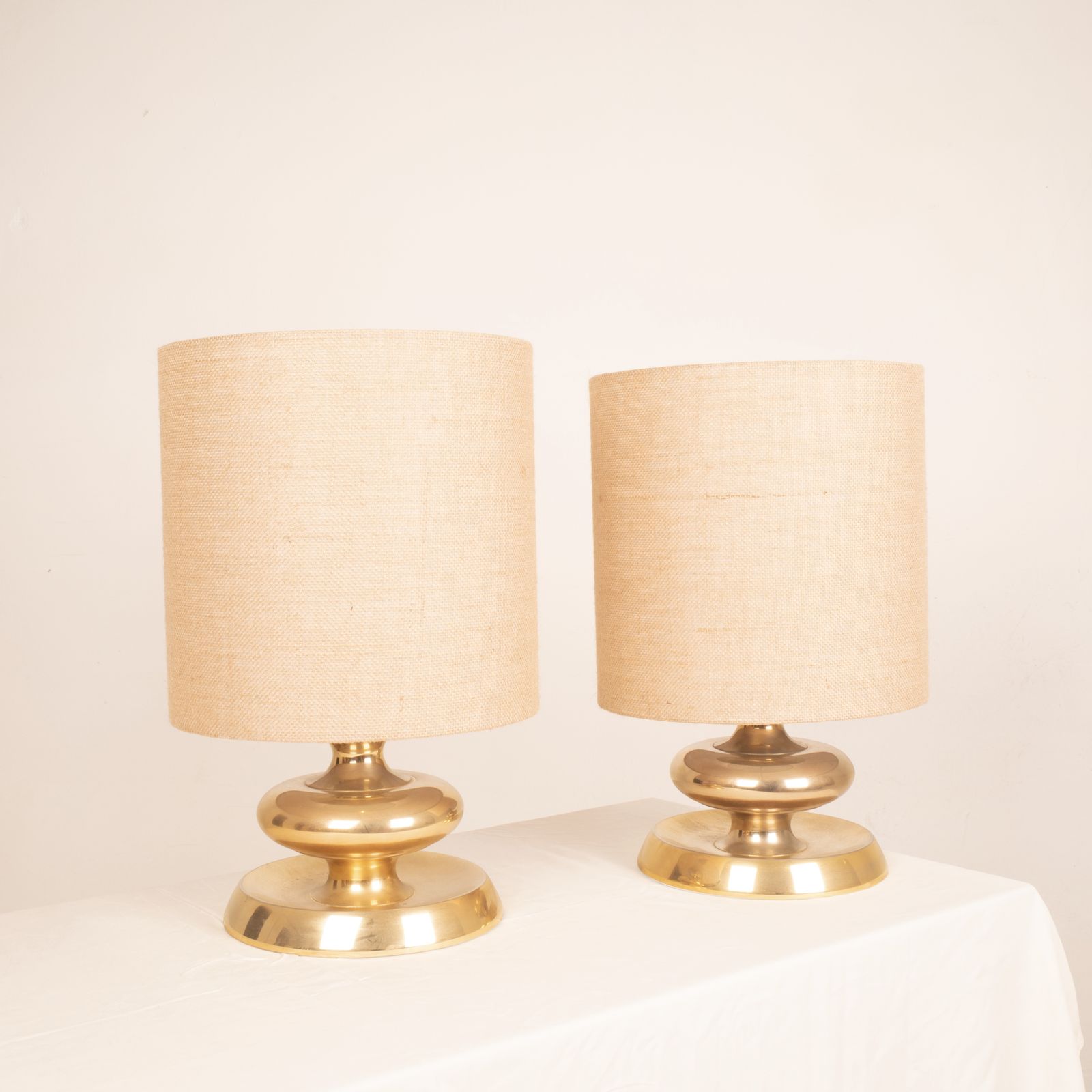 Pair Of C 363 Lamps, 24k Gold Edition, Italy Lights, 1970